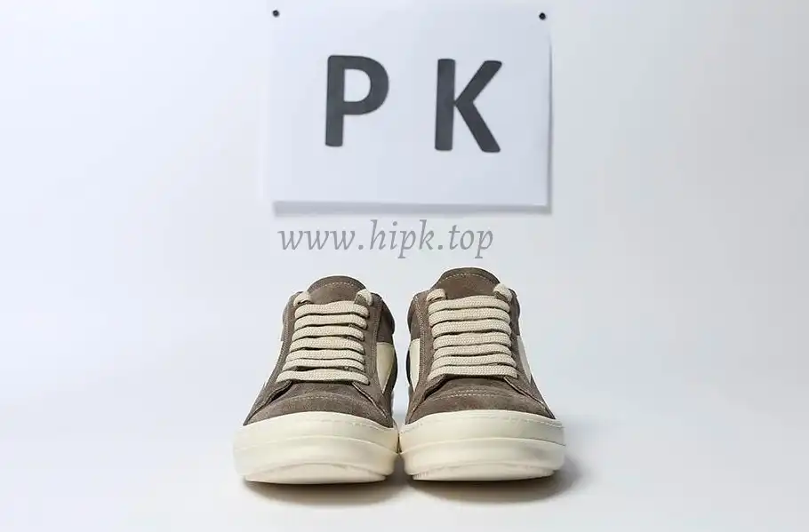 PK GOD Rick Owens EDFU Vintage Sneaks Velour Suede Dust Grey Milk White RETAIL MATERIALS READY TO SHIP