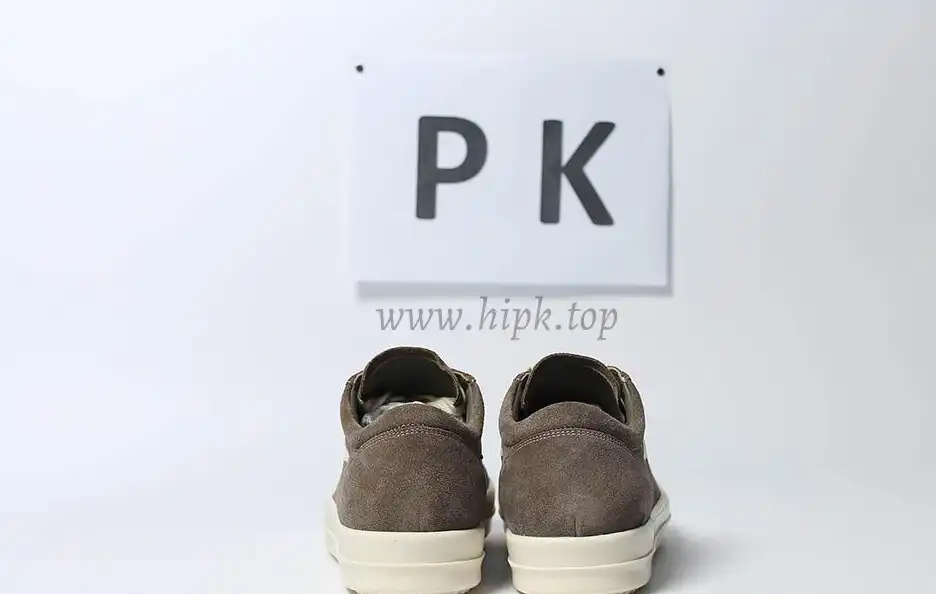 PK GOD Rick Owens EDFU Vintage Sneaks Velour Suede Dust Grey Milk White RETAIL MATERIALS READY TO SHIP