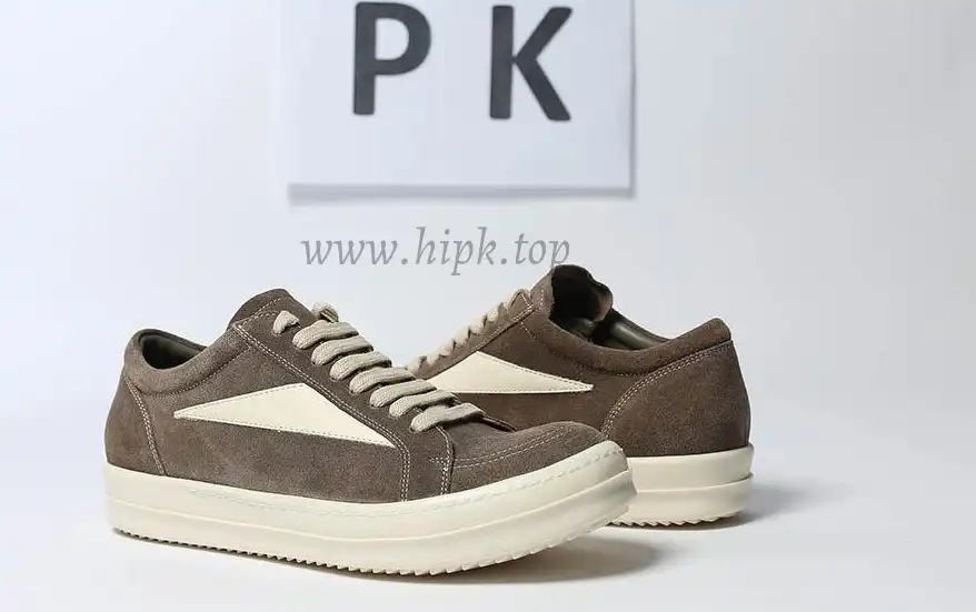 PK GOD Rick Owens EDFU Vintage Sneaks Velour Suede Dust Grey Milk White RETAIL MATERIALS READY TO SHIP