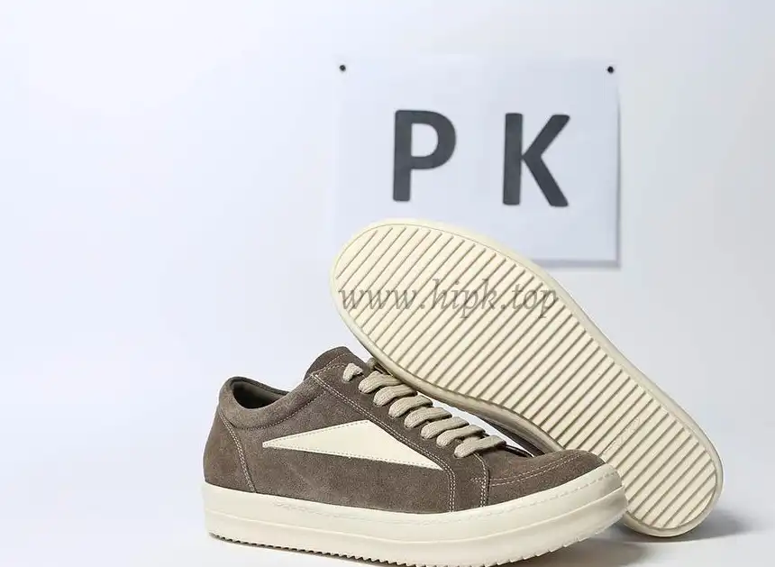 PK GOD Rick Owens EDFU Vintage Sneaks Velour Suede Dust Grey Milk White RETAIL MATERIALS READY TO SHIP