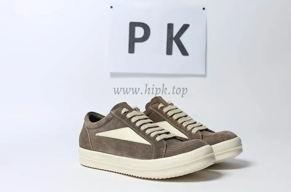 PK GOD Rick Owens EDFU Vintage Sneaks Velour Suede Dust Grey Milk White RETAIL MATERIALS READY TO SHIP