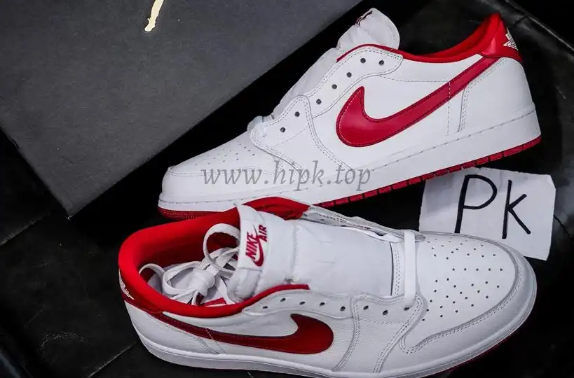 PK GOD Jordan 1 Retro LowWhite Varsity Red RETAIL MATERIALS READY TO SHIP