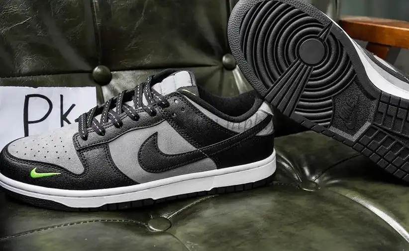 PK GOD Nike Dunk Low Black Grey Green Strike RETAIL MATERIALS READY TO SHIP