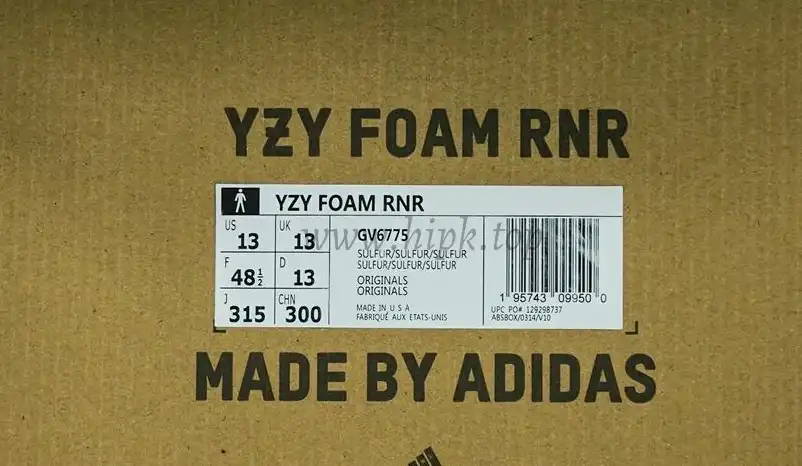 PK GOD adidas Yeezy Foam RNNR Sulfur RETAIL MATERIALS READY TO SHIP