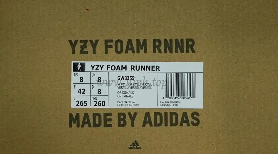 PK GOD idas Yeezy Foam RNNR Vermillion RETAIL MATERIALS READY TO SHIP