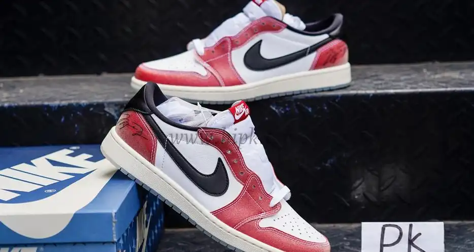 PK GOD Jordan 1 Retro low OG White Red RETAIL MATERIALS READY TO SHIP