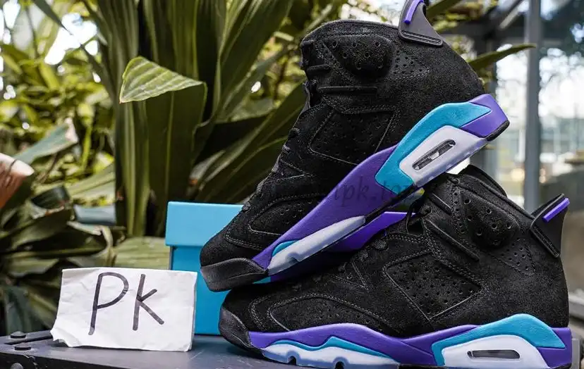 PK GOD Jordan Air Jordan 6 Aqua Black Purple RETAIL MATERIALS READY TO SHIP