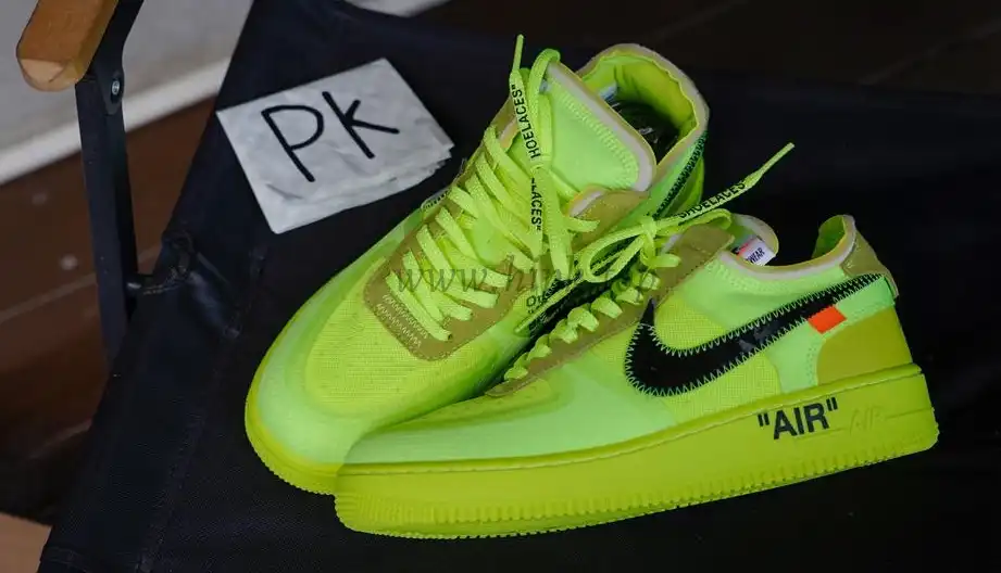 PK God OFF-WHITE x Nike Air Force 1 Volt OW AF1 Lemon Yellow AO4606-700 Ready to ship