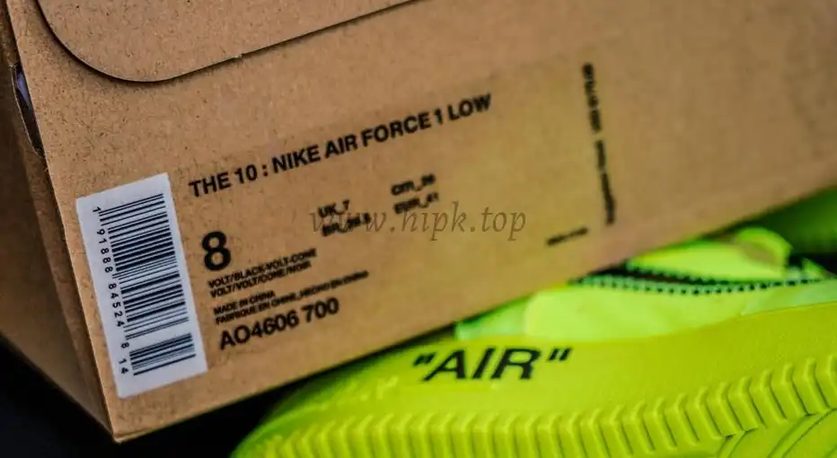 PK God OFF-WHITE x Nike Air Force 1 Volt OW AF1 Lemon Yellow AO4606-700 Ready to ship