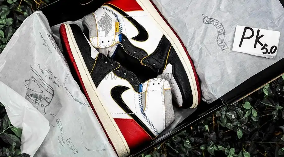 PK 5.0 Jordan 1 Retro High Union Los Angeles Black Toe RETAIL MATERIALS READY TO SHIP