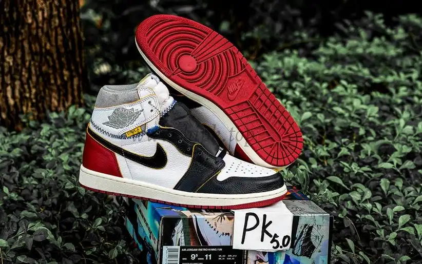 PK 5.0 Jordan 1 Retro High Union Los Angeles Black Toe RETAIL MATERIALS READY TO SHIP