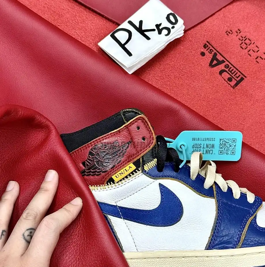 PK 5.0 Jordan 1 Retro High Union Los Angeles Blue Toe RETAIL MATERIALS READY TO SHIP