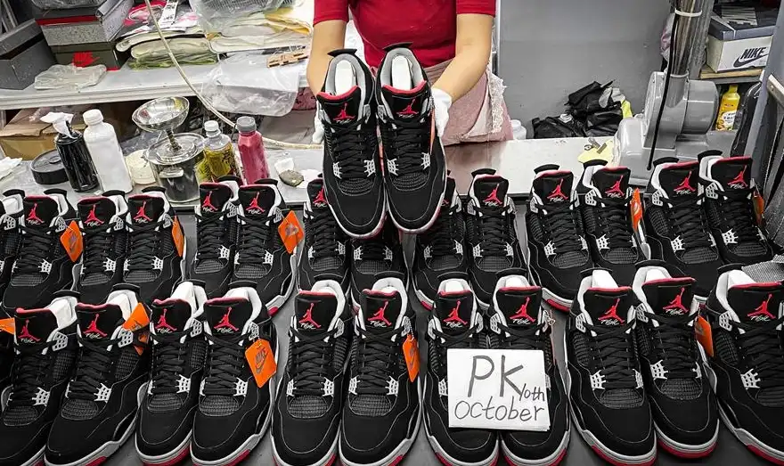 PK GOD Jordan 4 Retro Bred RETAIL MATERIALS READY TO SHIP