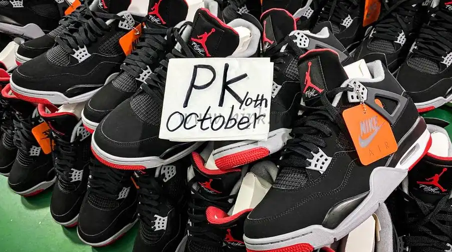 PK GOD Jordan 4 Retro Bred RETAIL MATERIALS READY TO SHIP