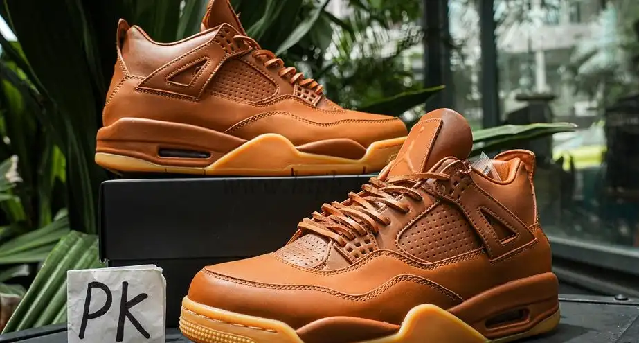 PK GOD Jordan 4 Retro Ginger Wheat RETAIL MATERIALS READY TO SHIP