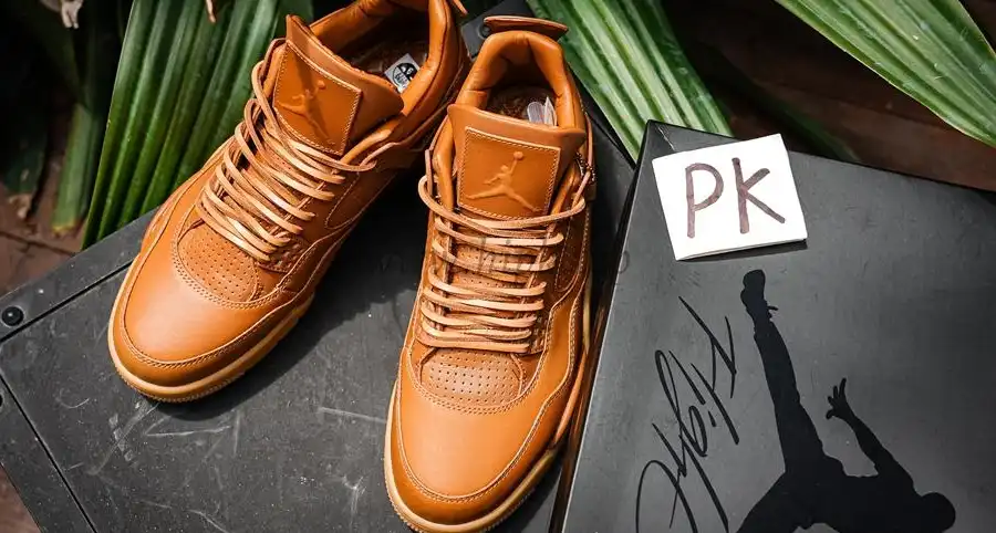 PK GOD Jordan 4 Retro Ginger Wheat RETAIL MATERIALS READY TO SHIP