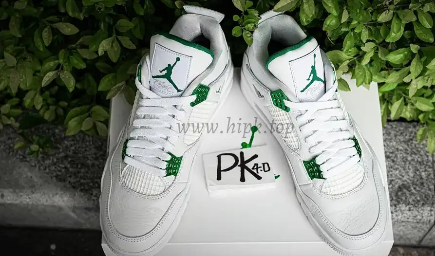 PK GOD Jordan 4 Retro Metallic Green RETAIL MATERIALS READY TO SHIP