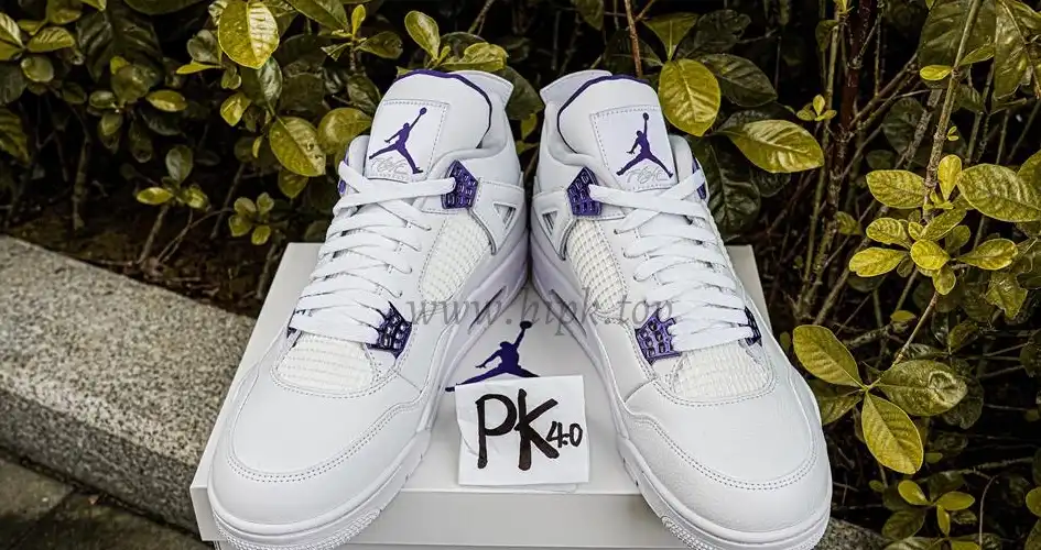 PK GOD Jordan 4 Retro Metallic Purple RETAIL MATERIALS READY TO SHIP