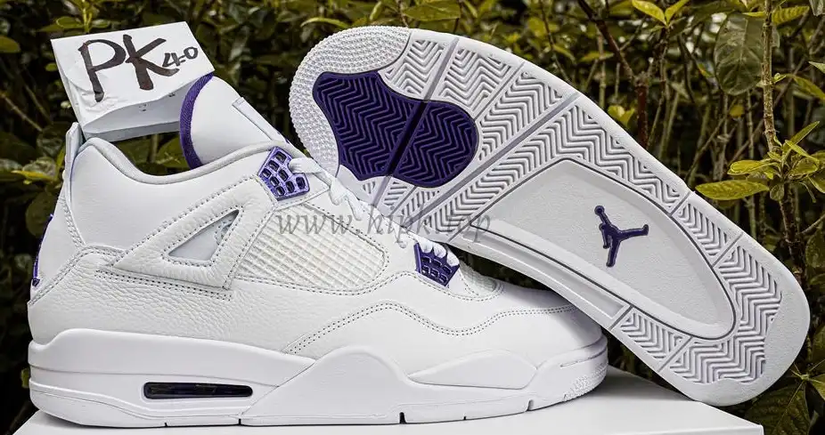 PK GOD Jordan 4 Retro Metallic Purple RETAIL MATERIALS READY TO SHIP