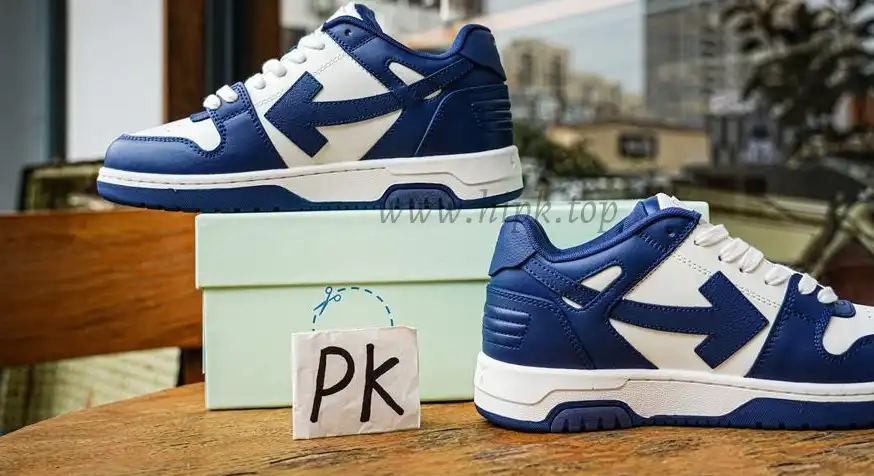 PK GOD OFF-WHITE Out Of Office Low Tops Dark Blue White RETAIL MATERIALS READY TO SHIP