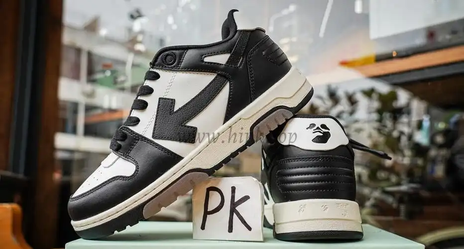 PK GOD OFF-WHITE Out Of Office Low Tops White Black White RETAIL MATERIALS READY TO SHIP