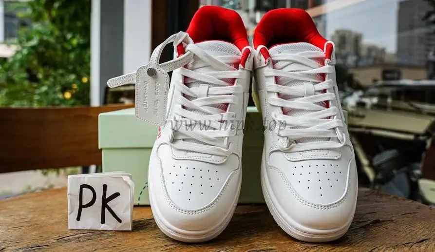 PK GOD OFF-WHITE Out Of Office OOO Low Tops For Walking White White Red FW21 RETAIL MATERIALS READY TO SHIP