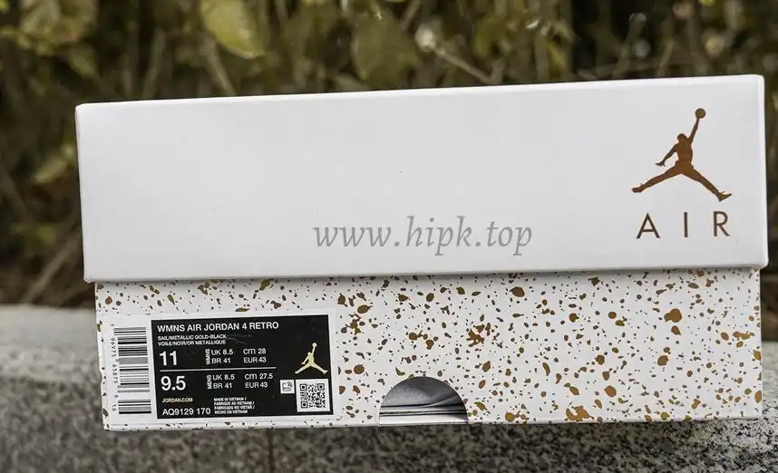 PK GOD Jordan 4 Retro Metallic Glod RETAIL MATERIALS READY TO SHIP