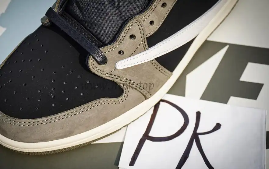 PK GOD Jordan 1 Retro Low OG SP Travis Scott Black Olive RETAIL MATERIALS READY TO SHIP