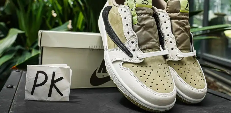 PK 4.0 Jordan 1 Retro Low Golf Travis Scott Neutral Olive RETAIL MATERIALS READY TO SHIP