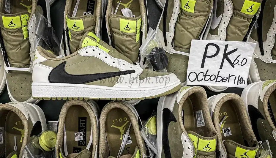 PK 4.0 Jordan 1 Retro Low Golf Travis Scott Neutral Olive RETAIL MATERIALS READY TO SHIP