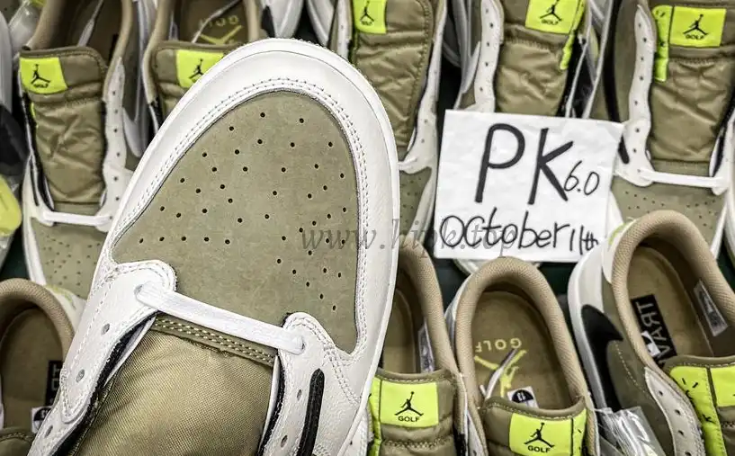 PK 4.0 Jordan 1 Retro Low Golf Travis Scott Neutral Olive RETAIL MATERIALS READY TO SHIP