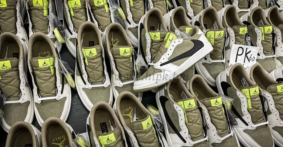 PK 4.0 Jordan 1 Retro Low Golf Travis Scott Neutral Olive RETAIL MATERIALS READY TO SHIP