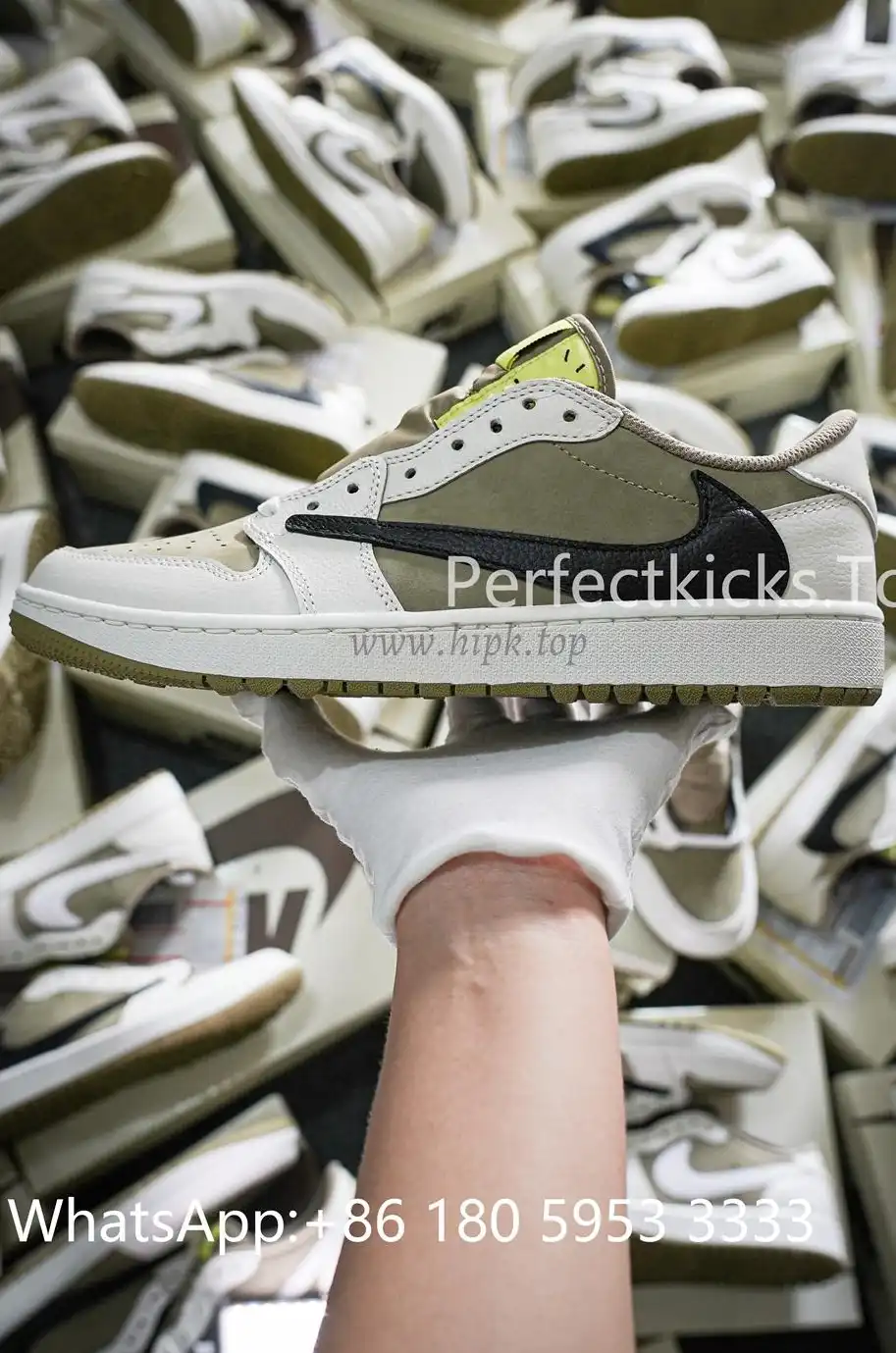 PK 4.0 Jordan 1 Retro Low Golf Travis Scott Neutral Olive RETAIL MATERIALS READY TO SHIP