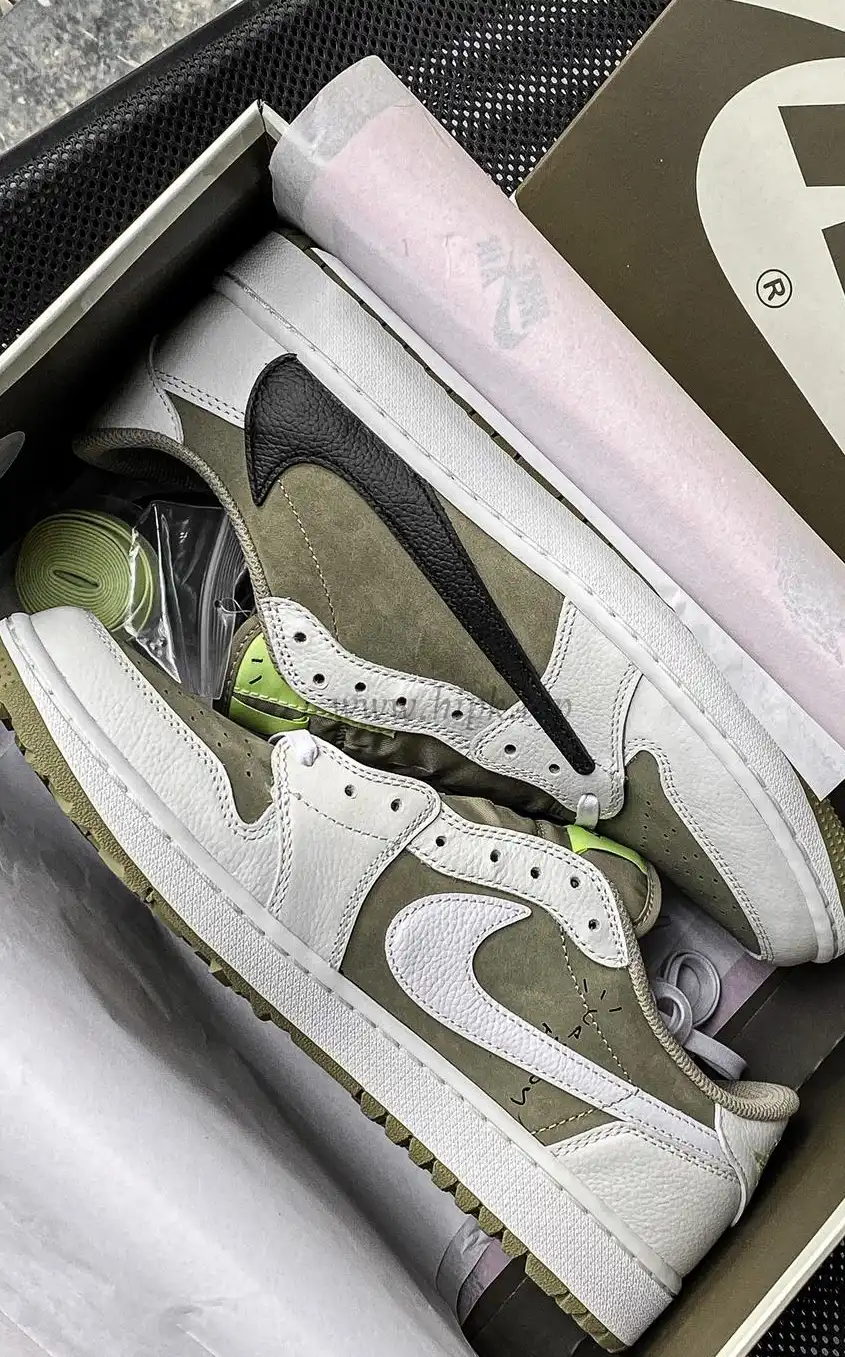 PK 4.0 Jordan 1 Retro Low Golf Travis Scott Neutral Olive RETAIL MATERIALS READY TO SHIP