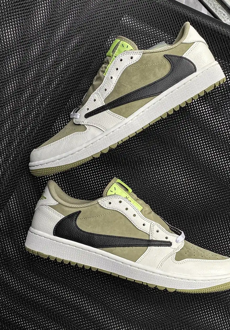 PK 4.0 Jordan 1 Retro Low Golf Travis Scott Neutral Olive RETAIL MATERIALS READY TO SHIP