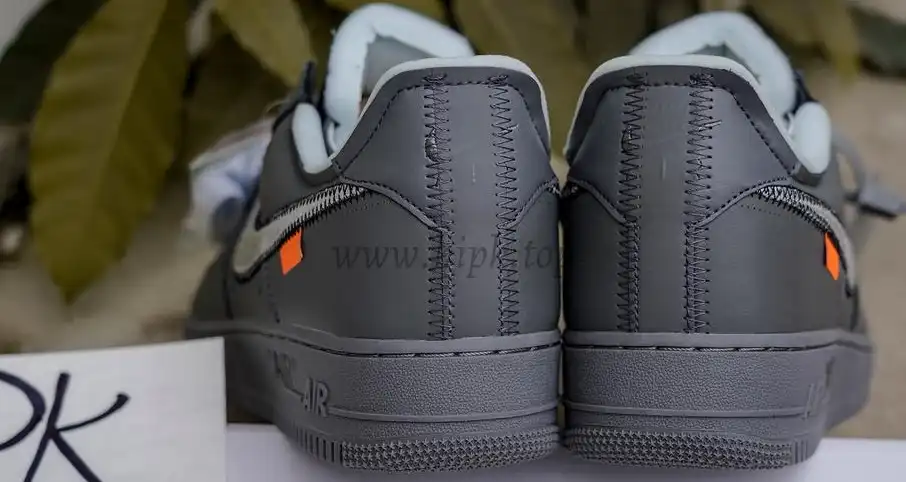 PK5.0 Nike Off-White Air Force 1 Ghost Grey Metallic Silver RETAIL MATERIALS READY TO SHIP