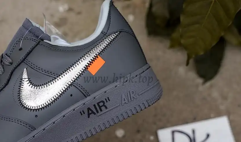 PK5.0 Nike Off-White Air Force 1 Ghost Grey Metallic Silver RETAIL MATERIALS READY TO SHIP