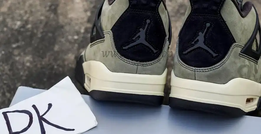 PK GOD Jordan 4 Undefeated Travis Scott Olive RETAIL MATERIALS READY TO SHIP