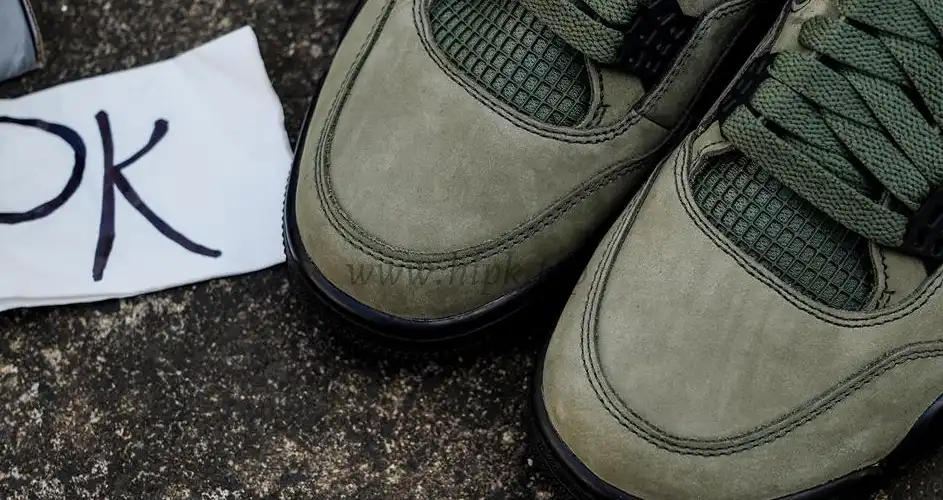 PK GOD Jordan 4 Undefeated Travis Scott Olive RETAIL MATERIALS READY TO SHIP