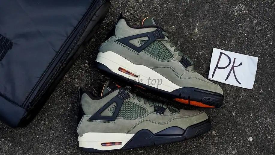 PK GOD Jordan 4 Undefeated Travis Scott Olive RETAIL MATERIALS READY TO SHIP