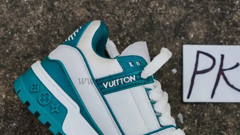 PK GOD Louis Vuitton LV Trainer Maxi Sneaker White Green RETAIL MATERIALS READY TO SHIP