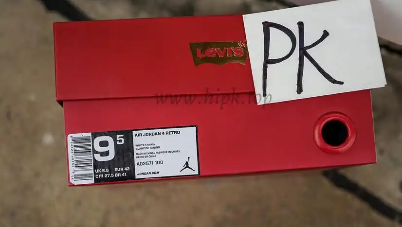 PK God Jordan 4 Retro Levi’s White RETAIL MATERIALS READY TO SHIP