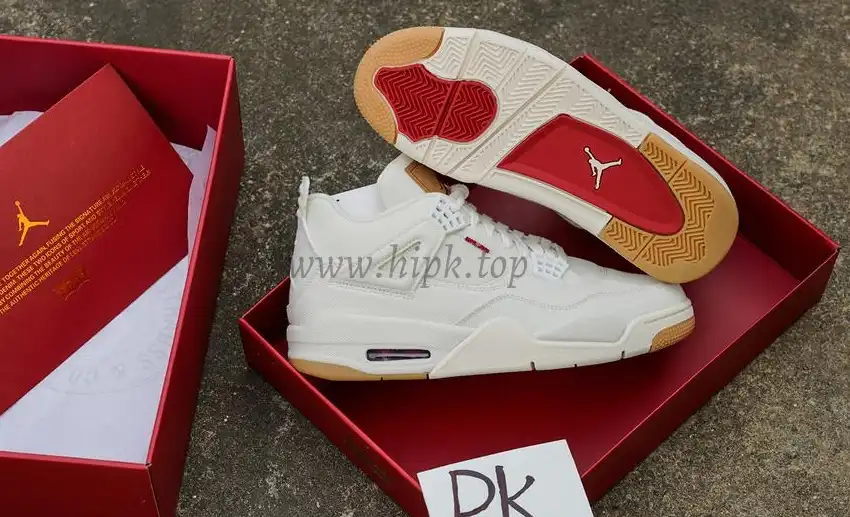 PK God Jordan 4 Retro Levi’s White RETAIL MATERIALS READY TO SHIP