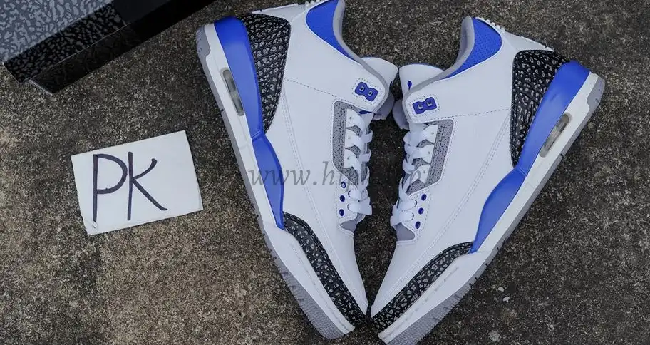 PK Jordan 3 racer blue retail materials ready to ship