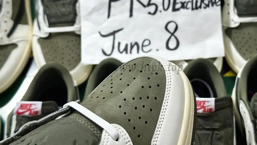 PK5.0 JORDAN 1 RETRO LOW Medium Olive TRAVIS SCOTT NEUTRAL OLIVE RETAIL MATERIALS READY TO SHIP