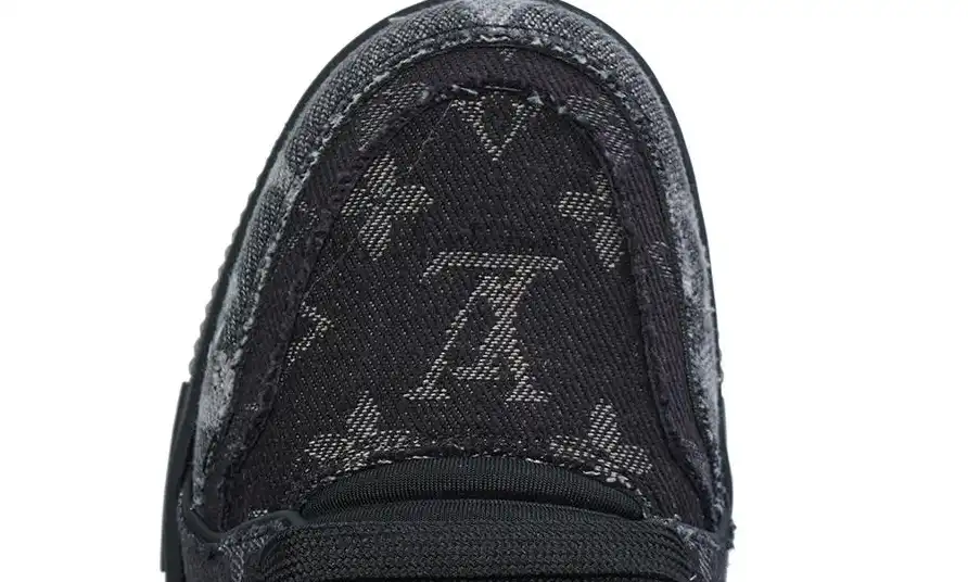 PK god Louis Vuitton LV Trainer Black Grey Denim Monogram retail materials ready to ship