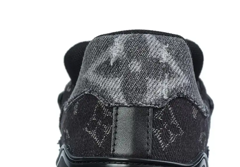 PK god Louis Vuitton LV Trainer Black Grey Denim Monogram retail materials ready to ship