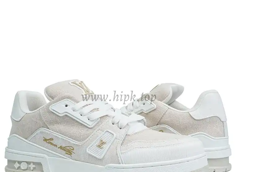 PK god Louis Vuitton LV Trainer Beige Monogram Demin retail materials ready to ship