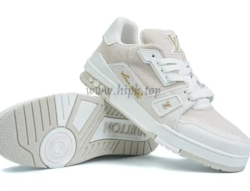 PK god Louis Vuitton LV Trainer Beige Monogram Demin retail materials ready to ship