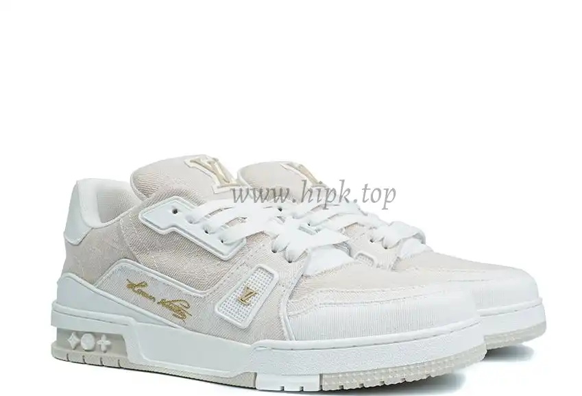 PK god Louis Vuitton LV Trainer Beige Monogram Demin retail materials ready to ship